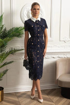 “Madame Violette” Lace Midi Dress