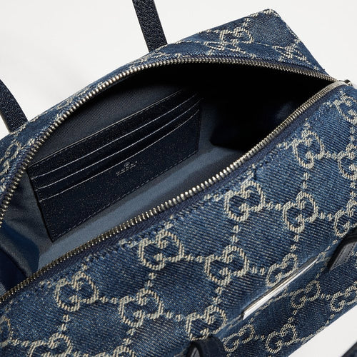 Gucci Tribeca Small Top Handle Bag in Dark Blue GG Denim