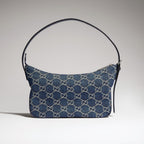 Gucci Lunetta Small Shoulder Bag in Dark Blue GG Denim
