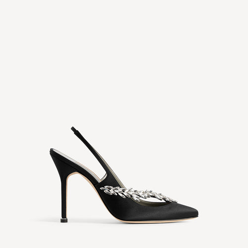 Manolo Blahnik x Balenciaga Crystal Embellished Slingback Pumps