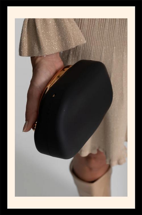 “Aurum Arc” Sculpted Gold Handle Clutch