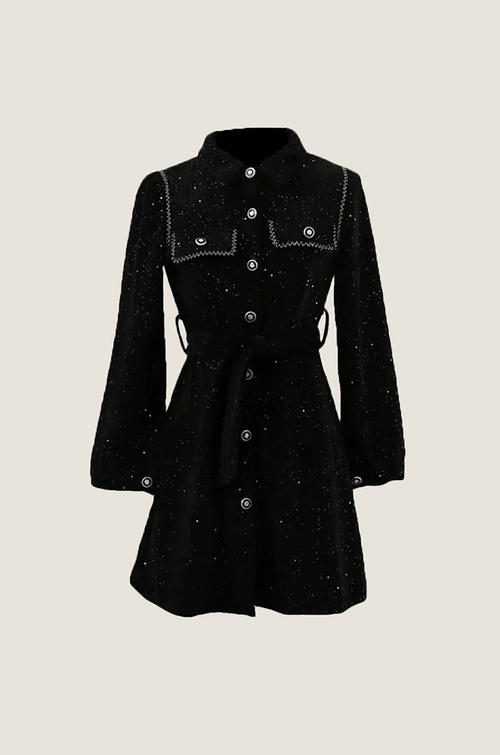 “Nuvra” Embellished Velvet Mini Dress