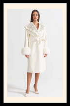 “Éclaire Blanche” Crystal Embroidered Wool Coat