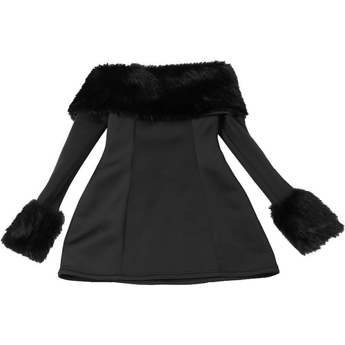 'Poised & Posh' Faux Fur Mini Dress