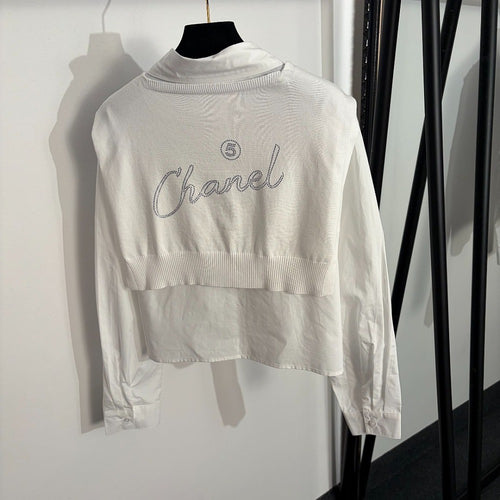 CHANEL Coco Beach Layered Sailor Shirt & Sweater Set