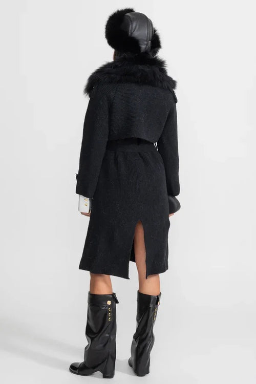 “Regina Noctis” Faux-Fur Trimmed Wool Coat – Winter Luxe Edition