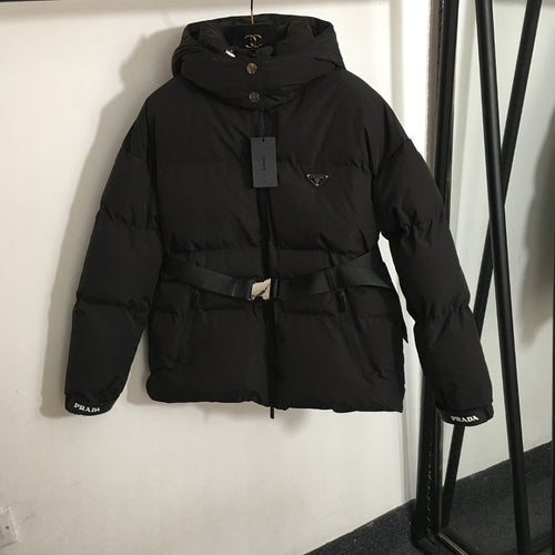 Prada “Lunaris Belted Puffer Jacket” – Luxe Winter Edition