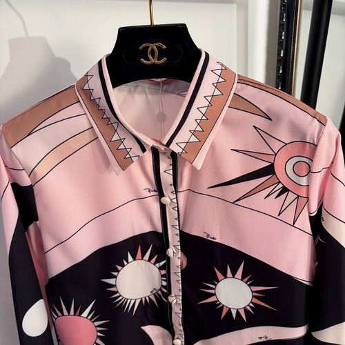 EMILIO PUCCI “ROSA CELESTIA” Silk Lounge Set