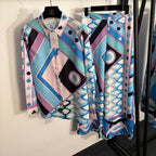 EMILIO PUCCI “AZZURRA MAREA” Silk Lounge Set