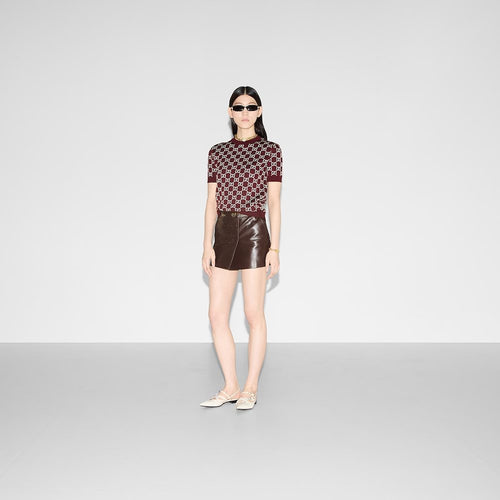 Gucci “Bordeaux Monogram Knit Tee” – Signature Edition (S–L)