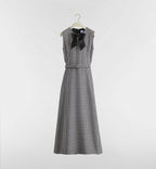 DIOR Houndstooth Bow Midi Dress