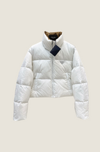 Prada “Bianco Auré” Reversible Down Puffer Jacket
