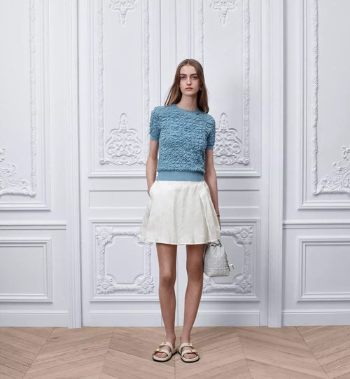 DIOR Étoile Ivoire Pleated Mini Skirt
