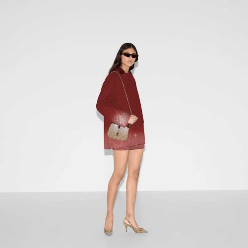 Gucci “Rosso Eclipse” Embellished Monogram Coat Set — Gucci