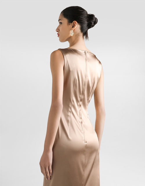 DOLCE & GABBANA “Leoparda Élite” Satin Bustier Midi Dress