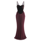 “Mocha Éclat” Velvet Drape Gown – Velour de Luxe Collection