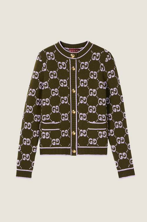 Gucci “Verona Maglia” GG Monogram Knit Cardigan – Luxe Edition