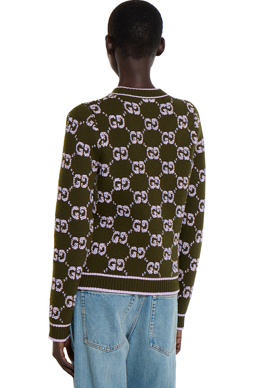 Gucci “Verona Maglia” GG Monogram Knit Cardigan – Luxe Edition