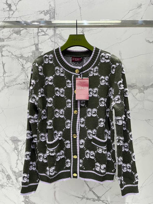 Gucci “Verona Maglia” GG Monogram Knit Cardigan – Luxe Edition