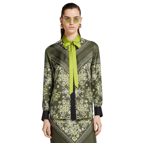 Gucci “Verde Botanico” Silk Scarf Blouse & Skirt Set – Luxe Edition
