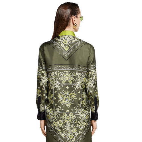 Gucci “Verde Botanico” Silk Scarf Blouse & Skirt Set – Luxe Edition