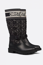 D-Major Dior Knit & Calfskin Boots