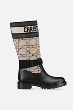 D-Major Dior Knit & Calfskin Boots