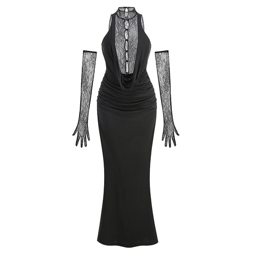 “Ravène de Minuit” Lace Gown