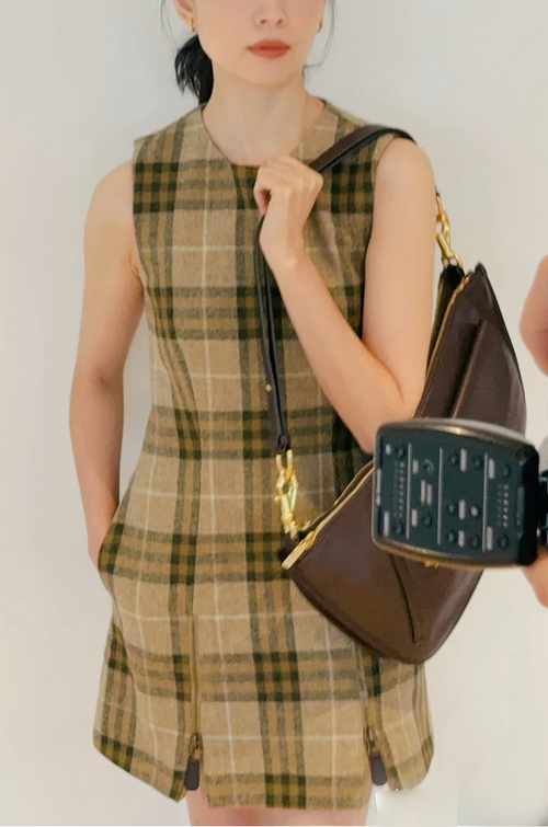 “Burberry Heritage Check Mini Dress”