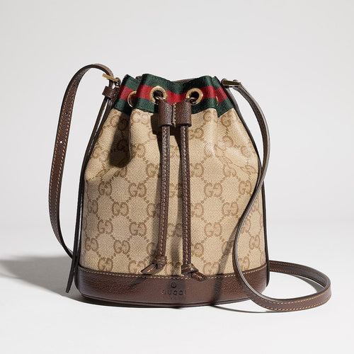 Gucci Ophidia GG Supreme Mini Bucket Bag with Web Stripe