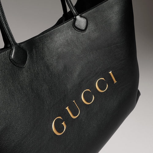 Gucci Large Leather Logo Tote Bag
