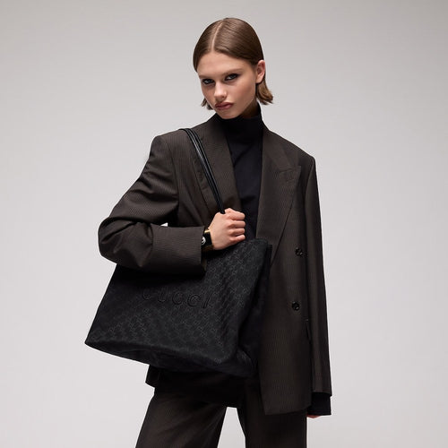 Gucci Jumbo GG Canvas Large Tote Bag – Black