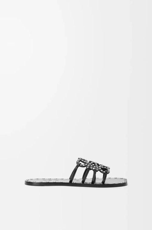 LOEWE Anagram Studded Leather Flat Sandals