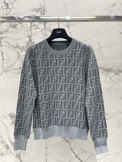 Fendi “Roma Mosaic” Monogram Knit – Silver Ash Edition