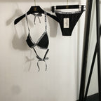 CHANEL Signature Logo-Strap Triangle Bikini Set – Noir Blanc
