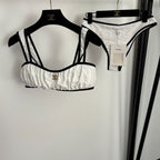 CHANEL Embossed CC Contrast Bikini Set – Blanc Noir