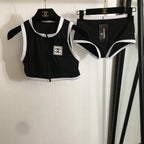 CHANEL CC Riviera Zip Crop Bikini Set