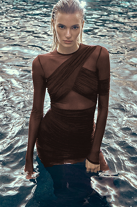 'Brun Caviar’ Luxe Dress