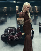 'Brun Caviar’ Luxe Dress