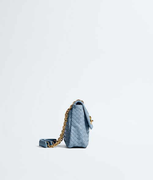 Bottega Veneta Small Andiamo Chain Bag – Ice Blue