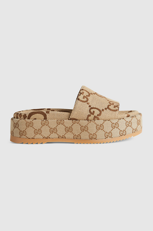 Gucci GG Canvas Platform Slide Sandals