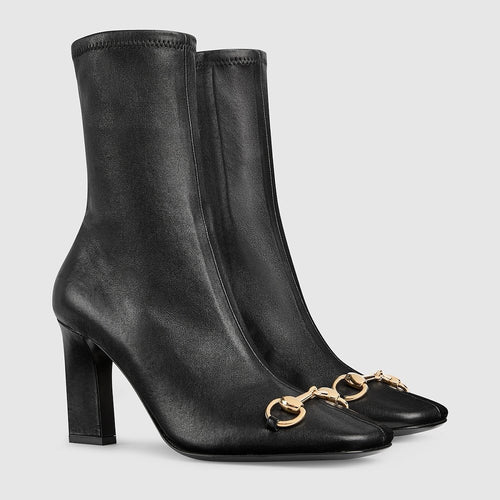Gucci Horsebit Leather Ankle Boots