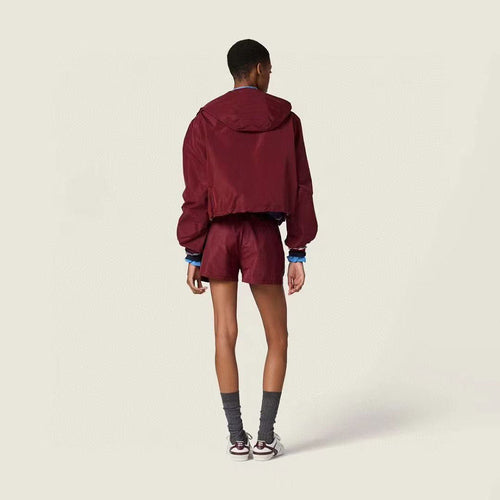 Miu Miu Technical Hooded Windbreaker Performance Shorts Set