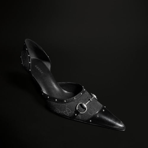 Gucci Horsebit Monogram D’Orsay Pumps – Noir