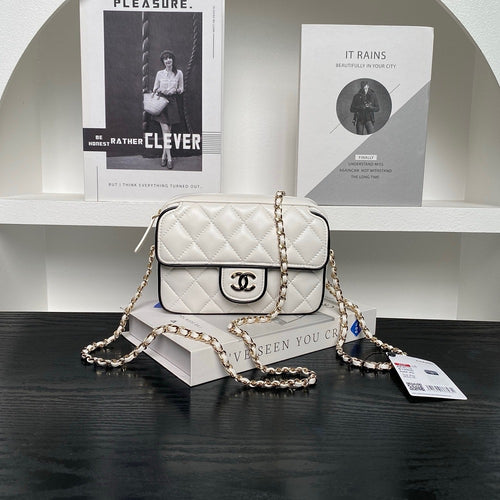 CHANEL Mini Flap Bag with Contrast Trim