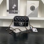 CHANEL Mini Flap Bag with Contrast Trim