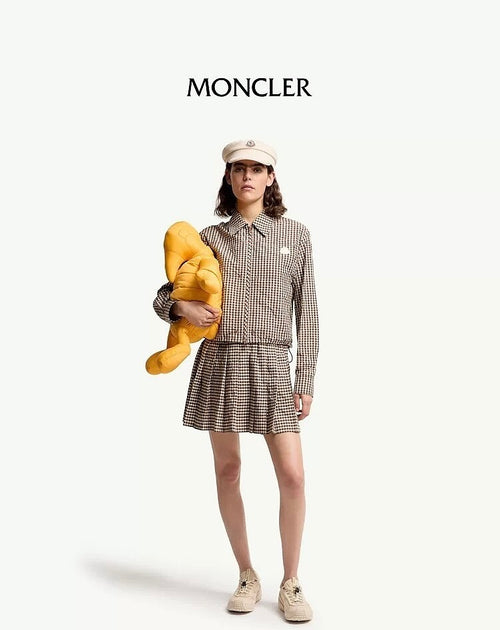 Moncler Vichy Cotton Blend Cropped Jacket