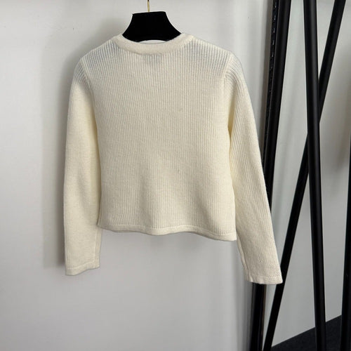 Miu Miu Crystal Crest Knit Cardigan – One Size