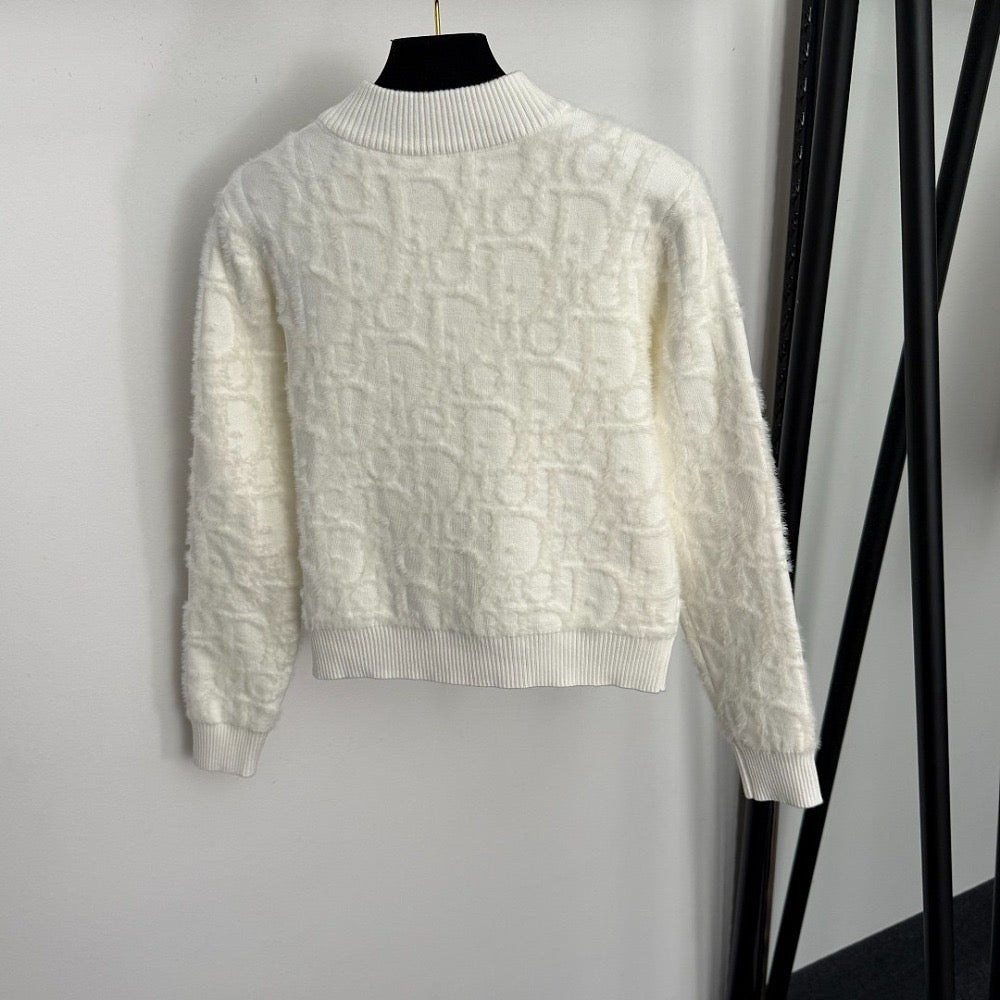 Christian Dior Monogram Zip Knit Jacket – One Size – LUXE LIVING
