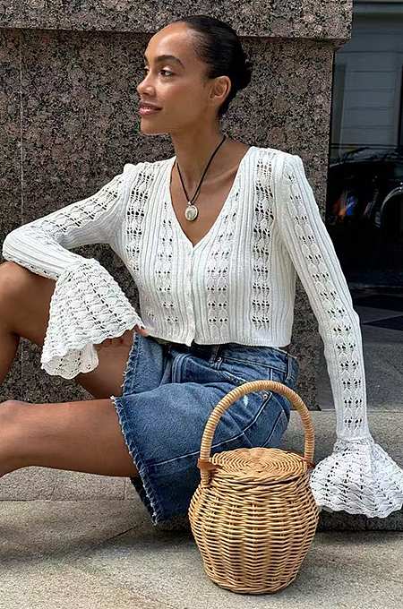 'The Maribelle Eyelet' Flare Cardigan
